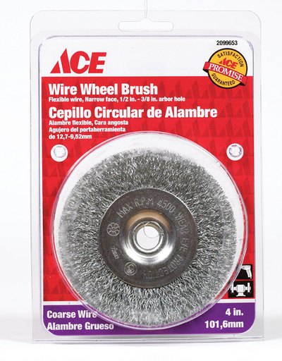 [2099653] Ace 4 in. Crimped Wire Wheel Brush Steel 4500 RPM 1 Pc