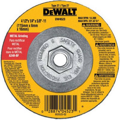 DeWalt High Performance 4-1/2 in. D X 5/8-11 in. Metal Grinding Wheel