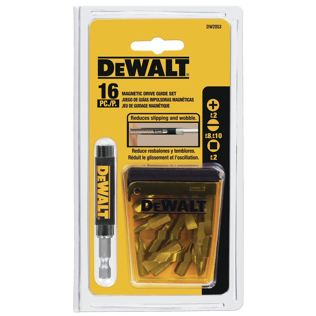 DeWalt 1 in. L Drive Guide Bit Set Heat-Treated Steel 16 Pc