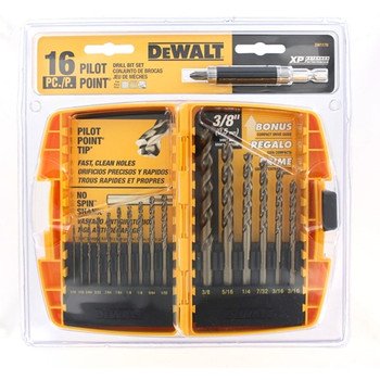 DeWalt Pilot Point Ferrous Oxide Drill Bit Set Round Shank 18 Pc