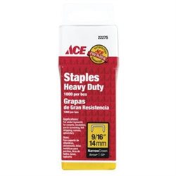 9/16 in. L Narrow Crown Steel Heavy Duty Staples