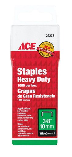 3/8 in. L Steel Narrow Crown Heavy Duty Staples