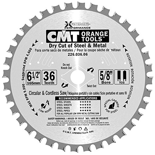 CMT 226.030.06 Industrial Dry Cut Steel Saw Blade 6-1/2-Inch X 36 Teeth TCG Grind with 5/8-Inch Bore