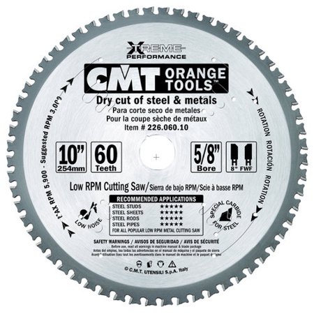 CMT 226.048.07 Industrial Dry Cut Steel Saw Blade 7-1/4-Inch X 48 Teeth TCG Grind with 5/8-Inch Bore