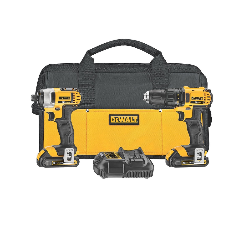 [2361194] Dewalt 2Tool 20Volt Max Power Tool Combo Kit with Soft Case 2Batteries and Charger Included