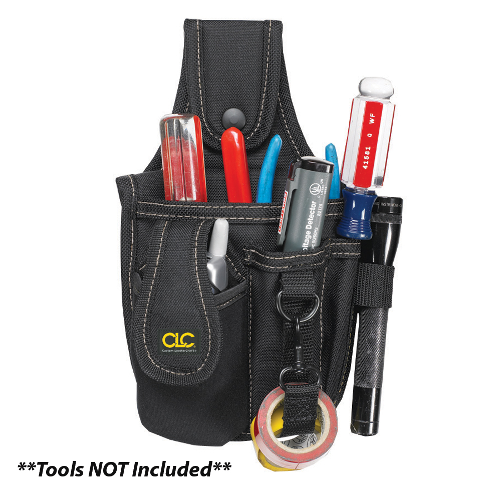 [2368603] CLC 4 Pocket Polyester Fabric Tool and Cellular Phone Holder 6 in. L X 9.8 in. H Black