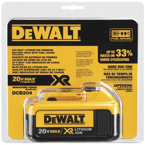 DeWalt 20V MAX XR DCB204 4 Ah Lithium-Ion Battery 1 Pc