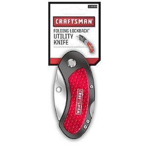 Craftsman 2-1/4-in Folding Lockback Utility Knife - Red