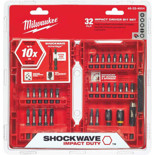 [2421899] Milwaukee Shockwave Assorted 8.47 in. L Screwdriver Bit Set Steel 32 Pc
