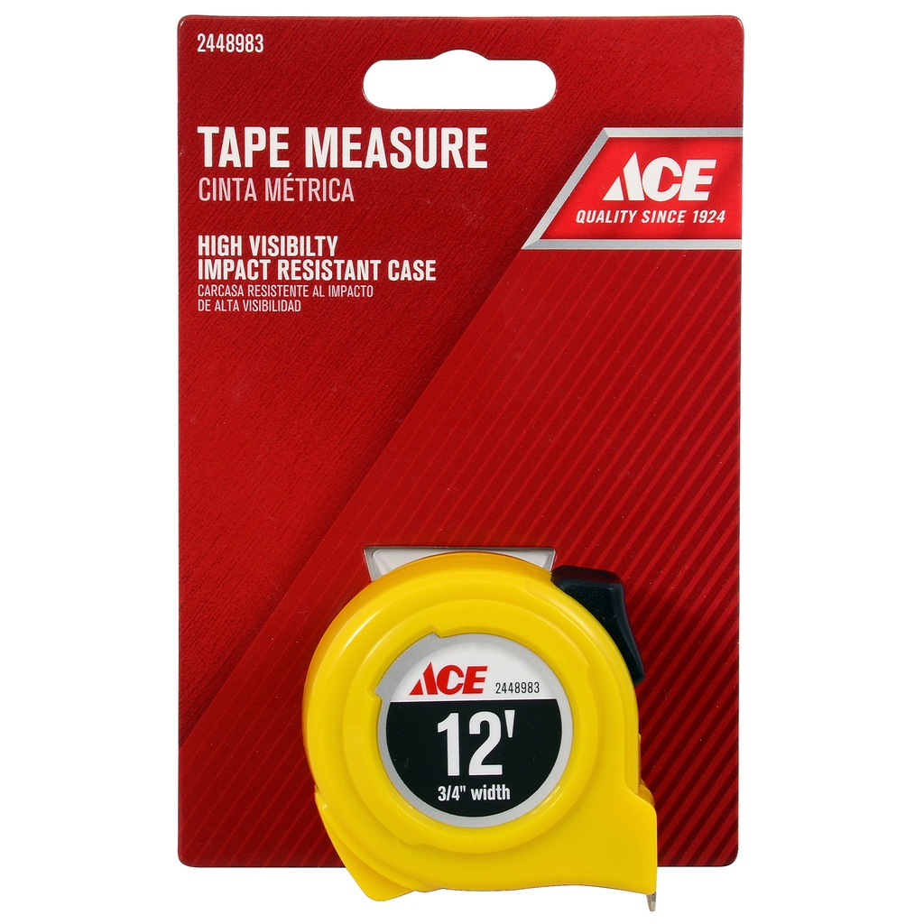 Ace 12 Ft. L X 0.75 in. W High Visibility Tape Measure 1 Pk