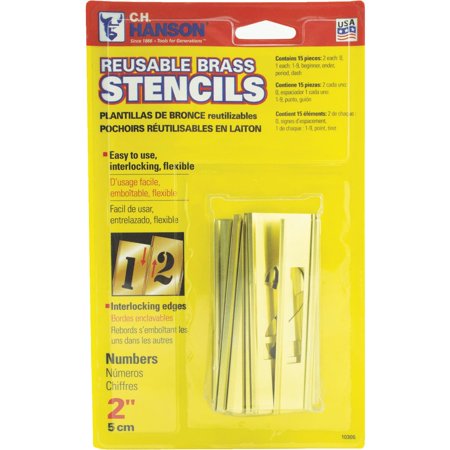 C. H. Hanson 2 in. Brass Numbers Stencil 15 Pack