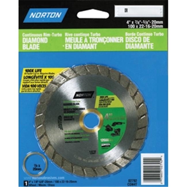 Norton Clipper 4 in. D X 5/8 and 7/8 Mm Diamond Turbo Rim Blade 1 Pc