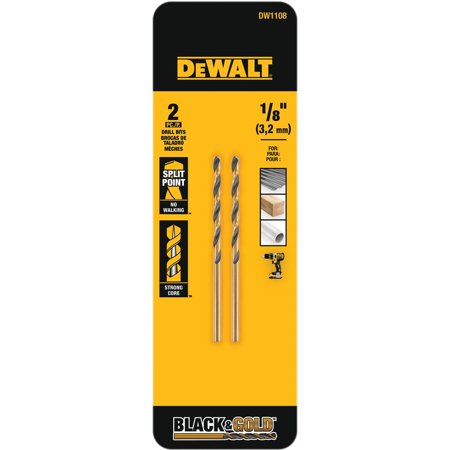 DeWALT 1/8 in Black & Gold Black Oxide Dril Bit