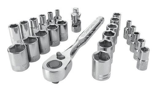 SOCKET/RATCH SET 1/4"24P