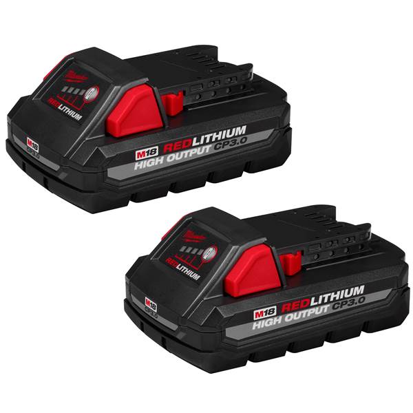 Milwaukee M18 RedLithium CP3.0 3 Ah Lithium-Ion High Output Battery Pack 2 Pc