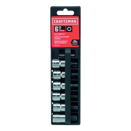 [2886042] Craftsman 3/8 in. Drive SAE 6 Point Hex Bit Socket Set 6 Pc