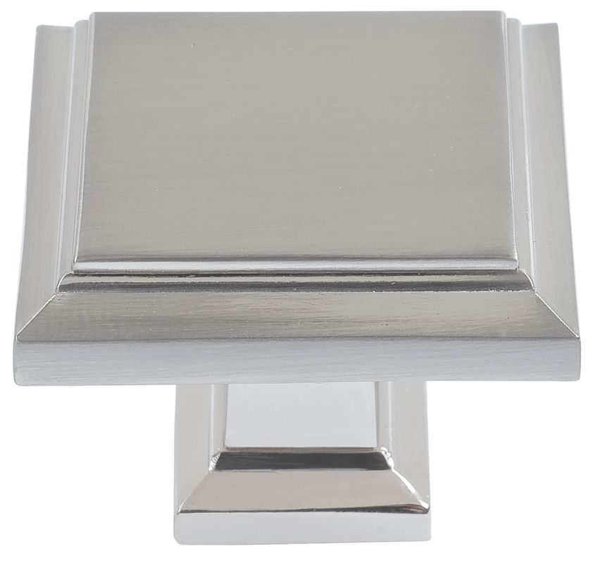 [289BRN] Atlas Homewares 289 Sutton Place 1-1/4 Inch Square Cabinet Knob Brushed Nickel Cabinet Hardware Knobs Square