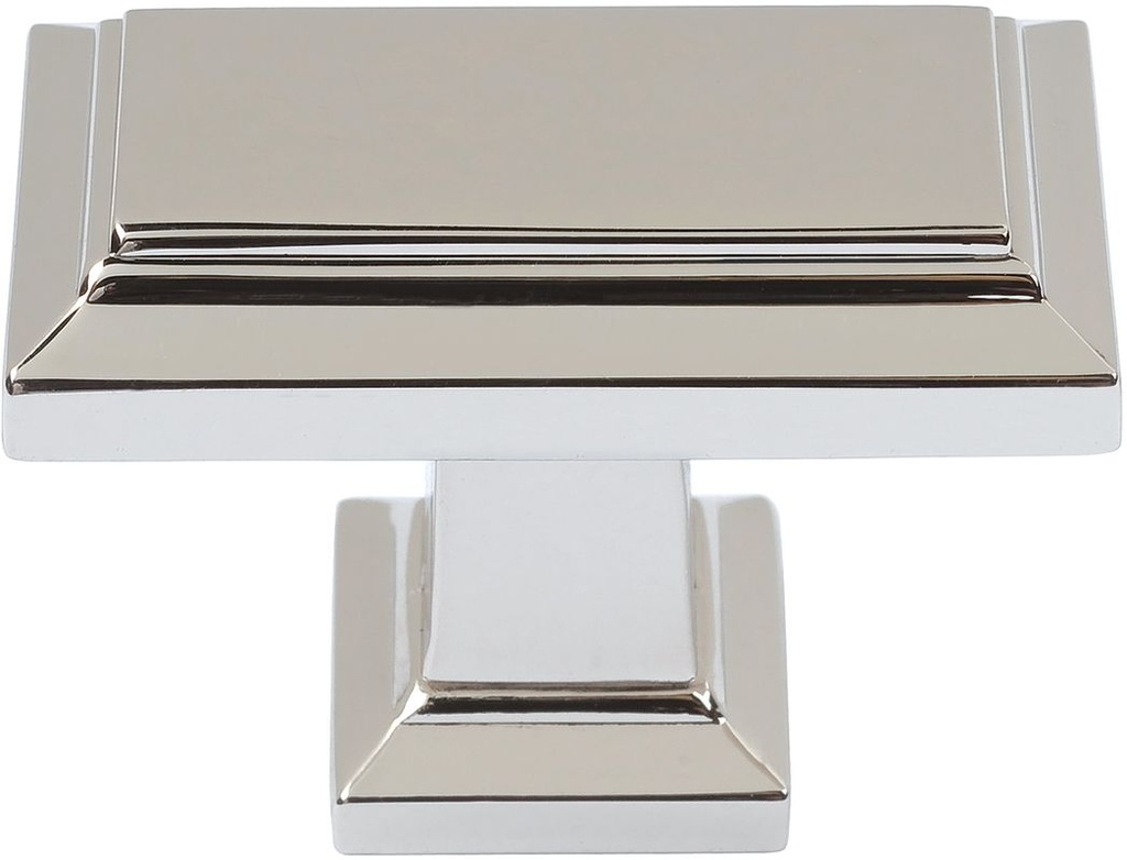 Atlas Homewares 290 Sutton Place 1-7/16 Inch Rectangular Cabinet Knob Polished Nickel Cabinet Hardware Knobs Rectangular