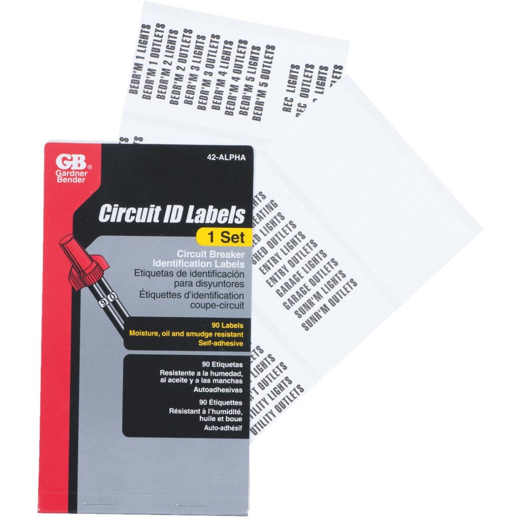 Gardner Bender Circuit Breaker Panel Marker 1 Pk