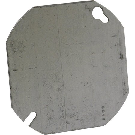 [3005576] Electrical Box Cover, Octagon, Steel, Flat, Blank Cover