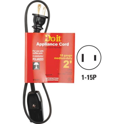 Ace 18/2 HPN 125 V 2 Ft. L Appliance Cord