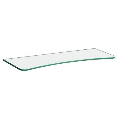 [30159] GLASSLINE 23.6 in. X 6/8 in. X 0.31 in. Clear Glass Concave Shelf Without Brackets