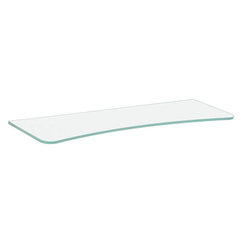 GLASSLINE 23.6 in. X 6/8 in. X 0.31 in. Frosted Glass Concave Shelf Without Brackets