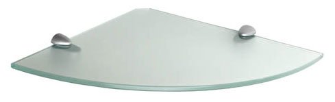GLASSLINE CORNER 11.8 in. X 11.8 in. X 0.31 in. Frosted Glass Decorative Wall Shelf Without Brackets