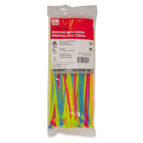 GARDNER BENDER Assorted Cable Tie 8  75 Lb. PK100 46-308FST