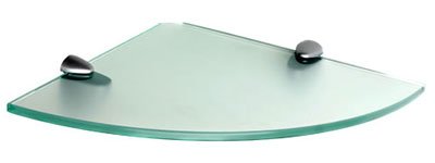 GLASSLINE 9.8 in. X 9.8 in. X 0.31 in. Frosted Glass Corner Shelf Without Brackets