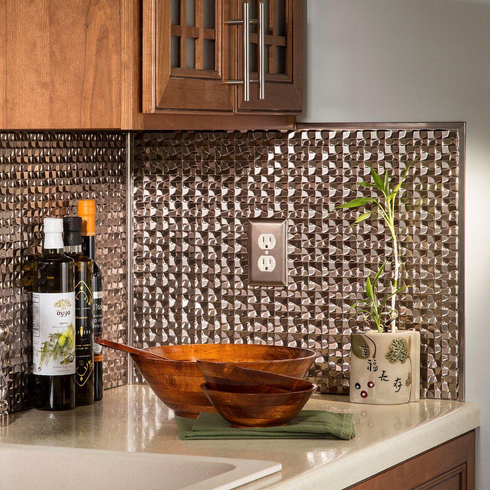 Fasade 18 in. Thermoplastic J-Edge Backsplash Trim, Bermuda Bronze
