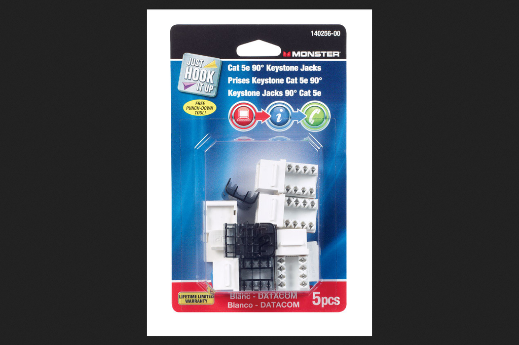 CAT-5E KEYSTONE JACK 5PK