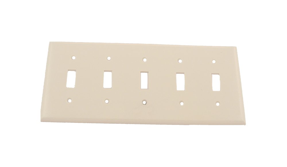 [3218310] Leviton White 5 Gang Plastic Toggle Wall Plate 1 Pk