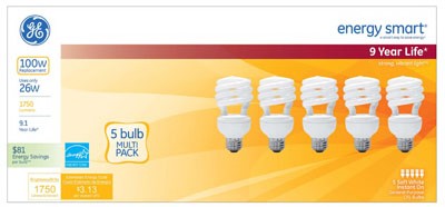 BULB CFL 23W SPIRAL 5PK