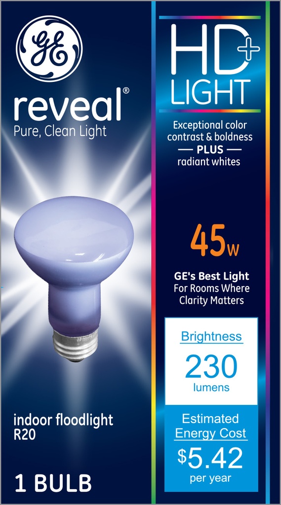 BULB 45W R20 FLD REVEAL