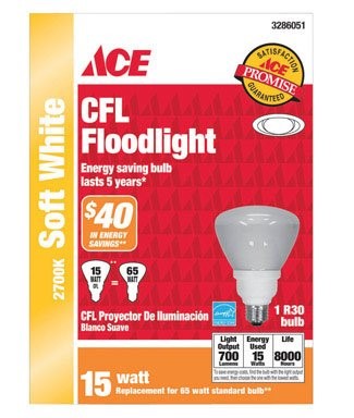 BULB CFL ACE 15W R30 1PK