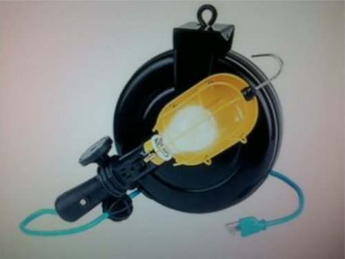 Craftsman Incandescent Work Light with 30 Ft. Retractable Reel with Steel Enclosure
