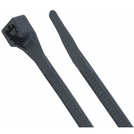 Cable Tie, 6 in L, 1-3/8 in Max Bundle Dia., Black, Nylon 6/6, 30 Lb Strength, 100 PK