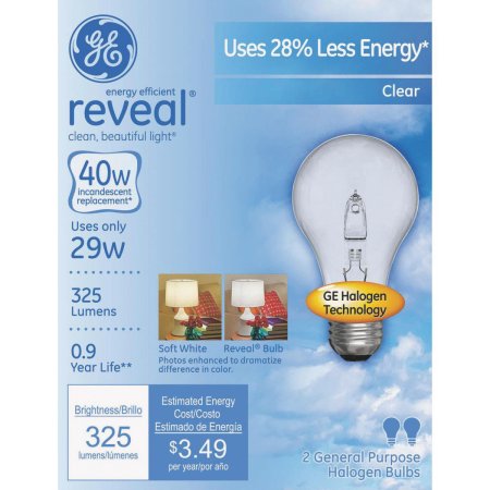 BULB HAL REV 29W CLR 2PK