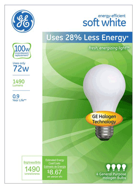 BULB HAL A19 72W SW 4PK