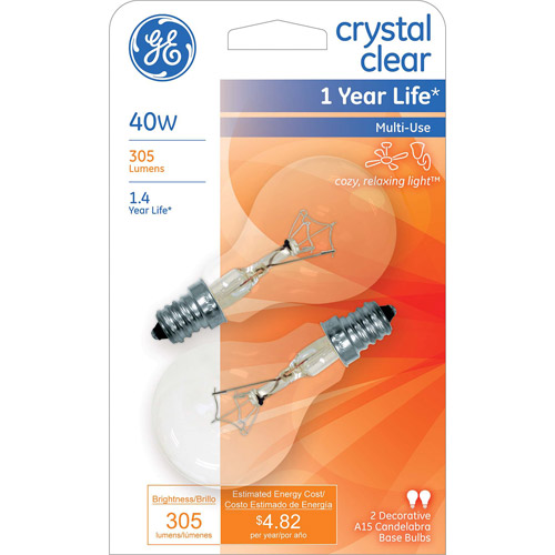 BULB 40W A15 CLR 2PK