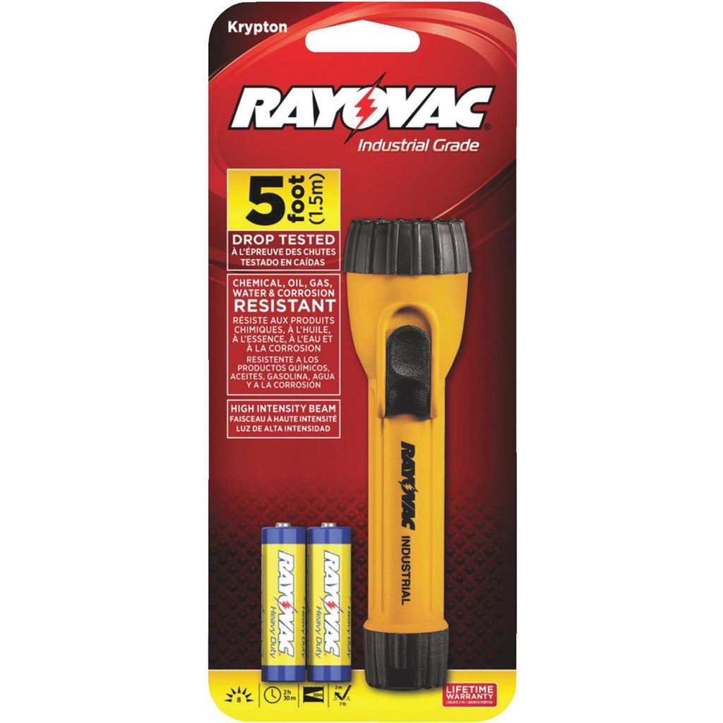 Rayovac Workhorse 10 Lm Yellow Krypton Flashlight AA Battery