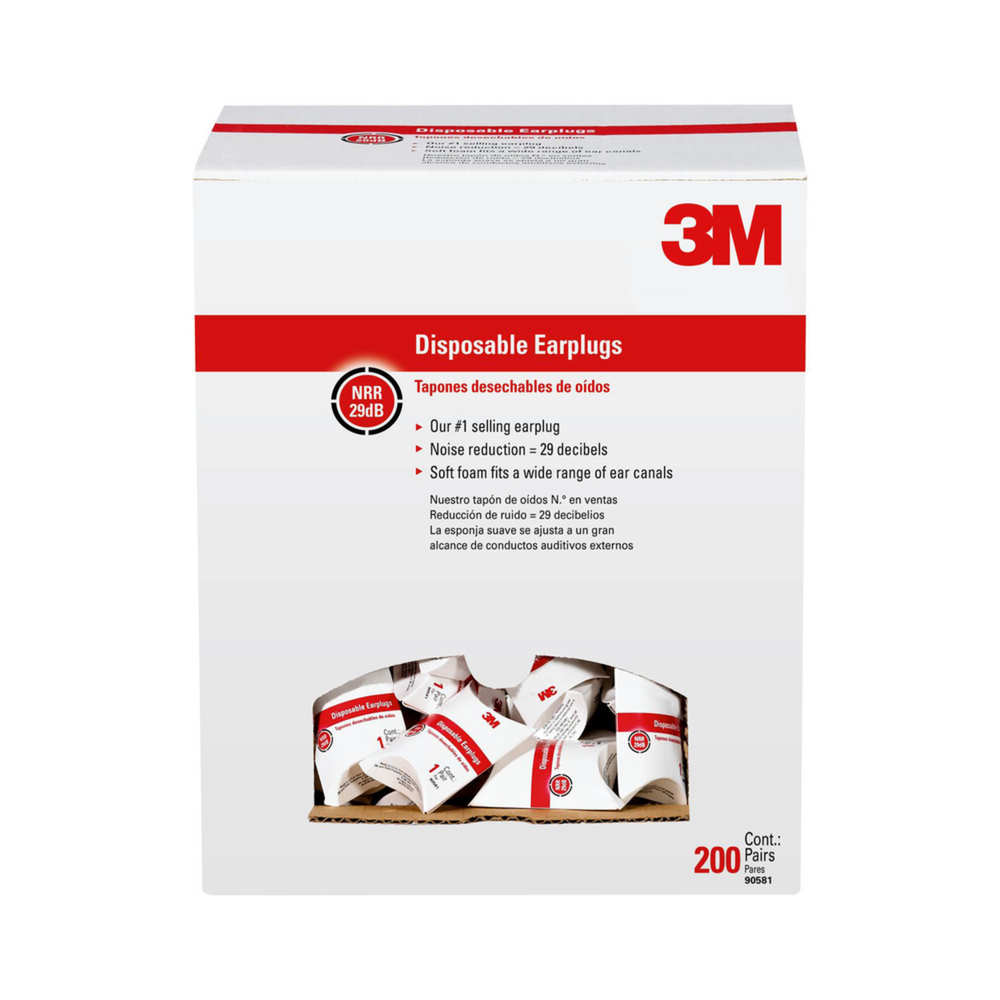 3M 29 DB Foam Ear Plugs Orange 1 Pair 200 Pack