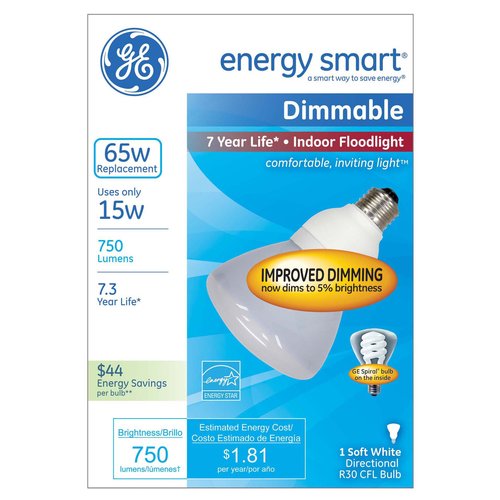 BULB CFL R30 15W SW DIM