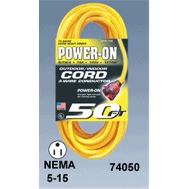 Monster AG-12350EC 50 Ft. Extension Cord 4 SJTW - Yellow