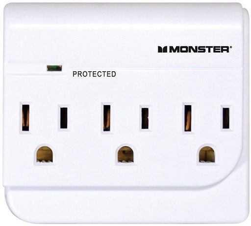 Monster 3outtapwht Just Power It up Surge Tap, White, 120 Volts