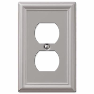 [3501020] Amerelle Chelsea Brushed Nickel 1 Gang Stamped Steel Duplex Wall Plate 1 Pk