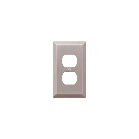 [3501459] Amerelle Century Brushed Nickel 1 Gang Stamped Steel Duplex Wall Plate 1 Pk