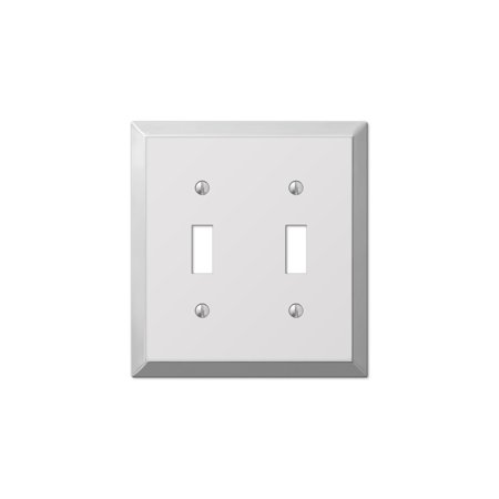 Amerelle Century Polished Chrome 2 Gang Stamped Steel Toggle Wall Plate 1 Pk