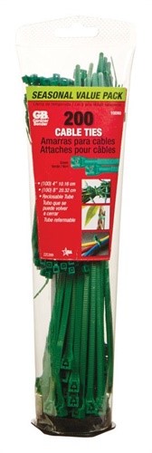 Gardner Bender  4, 8  L Green  Cable Tie  200 Pk